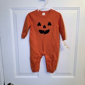 Carter's Orange Pumpkin Face Footie